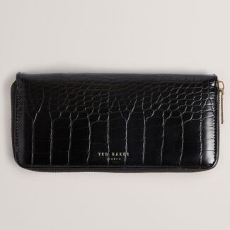 ABBYYI Black Croc Effect Travel Jewellery Bag