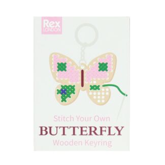 Stitch Your Own Wooden Butterfly Keyring