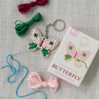 Stitch Your Own Wooden Butterfly Keyring