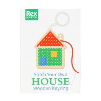 Stitch Your Own Wooden House Keyring