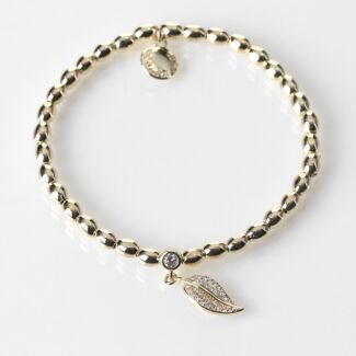 Back to Nature Pave Gold-Plated Leaf Bracelet