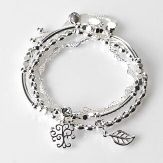 Set of 3 Silver-Plated Nature Bracelets Gift Set