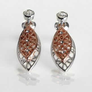 Two Tone Ornate Duo Filigree Earrings