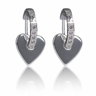 Silver Plated Chic Huggie Heart Earrings