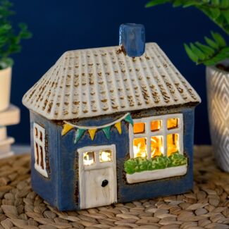 Blue Garden House Tealight Holder