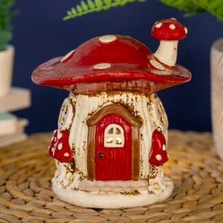 Mushroom Red House Tealight Holder