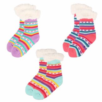 Assorted Heart Stripe Children Slipper Socks