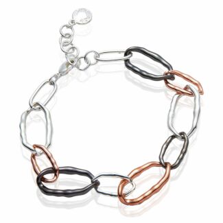 Molten Metal Contemporary Three Tone Bracelet