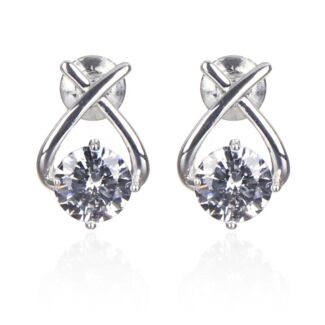 Silver Plated Kiss Suspended Sparkle Earrings