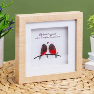 ‘Robins Appear’ Pebble Plaque