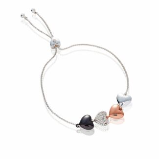 Mixed Metal Four Hearts Friendship Bracelet