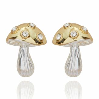 Back To Nature Two Tone Mushroom Earrings
