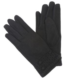 Black Knitted Cuff Boxed Gloves
