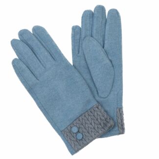 Blue Knitted Cuff Boxed Gloves