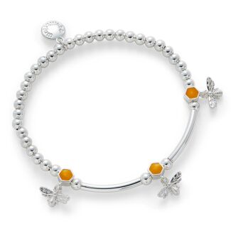 Honeycomb Bee Silver Plated Bracelet