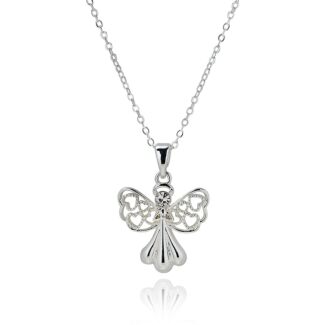 Silver Plated Angel of Hearts Necklace