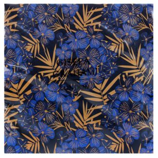 Set of 20 Blue & Gold Floral Paper Napkins