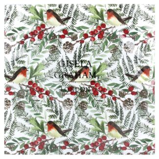 Set of 20 Robins & Red Berries Paper Napkins