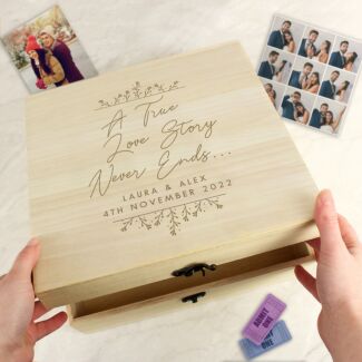 Personalised ‘True Love Story’ Wooden Keepsake Box