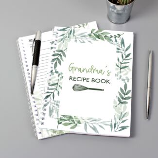 Personalised Botanical A5 Recipe Book Journal