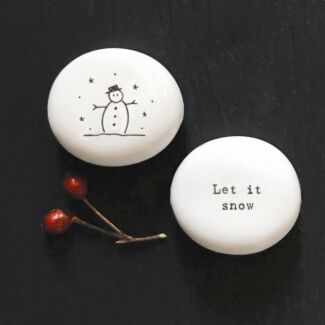 ‘Let It Snow’ Porcelain Pebble