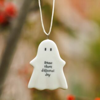 ‘Same Sheet Different Day’ Hanging Ghost Plaque