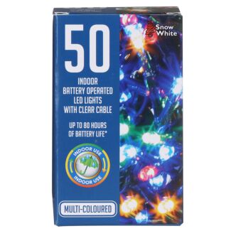 50 Multi-Coloured Battery Operated LED Christmas Lights