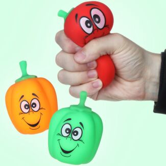 Assorted Happy Face Squishy Bell Pepper