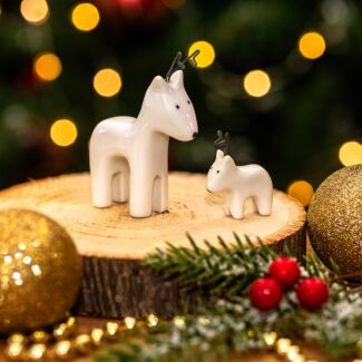 Set of 2 Porcelain Reindeer