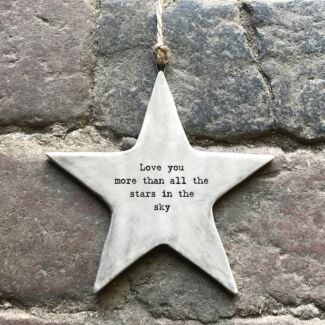 ‘Love You More’ Rustic Hanging Star