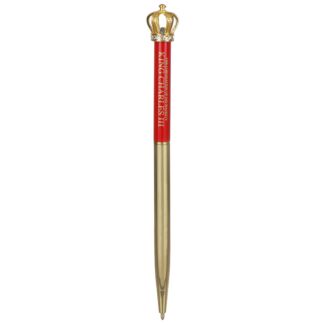 King Charles III Coronation Crown Topped Red Pen