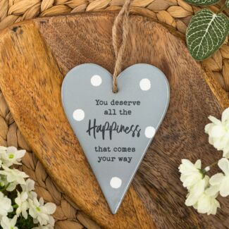 ‘All the Happiness’ Ceramic Heart Hanger