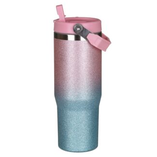 Pink & Blue Glitter 900ml Travel Mug
