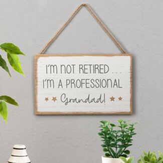 ‘Professional Grandad’ Hanging Wooden Plaque
