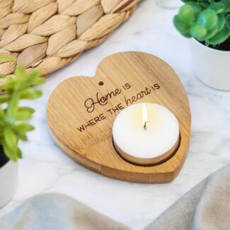 ‘Home Is Where The Heart Is’ Heart Shaped Tealight Holder