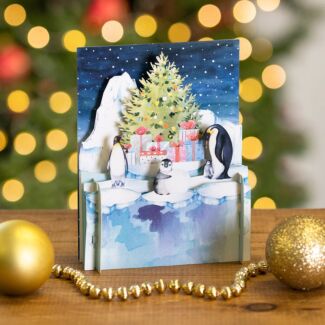 Penguins 3D Pop Up Christmas Card