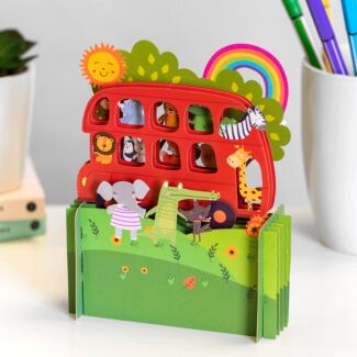 Animal Bus 3D Pop Up Card