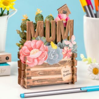 Flower Planter Mum Birthday 3D Pop Up Card