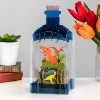 Dinosaur Jungle 3D Keepsake Art Bottle