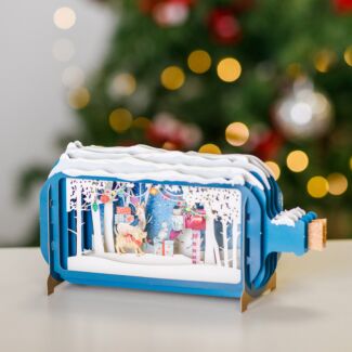Forest Message In A Bottle Christmas Card