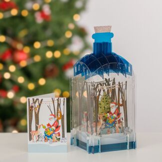 Santa Claus 3D Christmas Keepsake Art Bottle with Mini Card