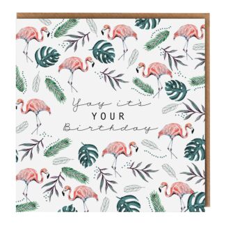 Flamingos White ‘Yay it’s Your Birthday’ Birthday Card