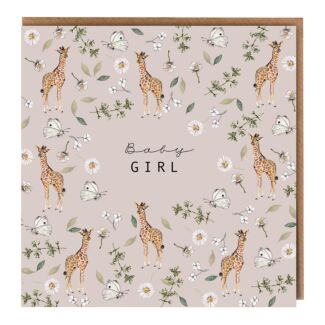 Giraffe Pink ‘Baby Girl’ Card