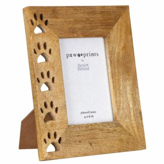 Best of Breed Paw Prints Mango Wood Frame 4 x 6