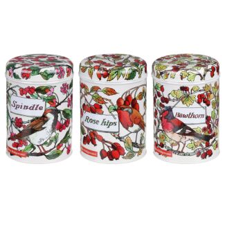 Birds in Hedgerow Set of Three Round Caddies