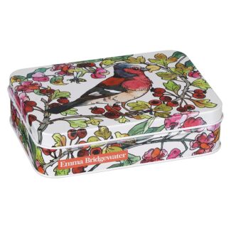 Birds in Hedgerow Small Rectangular Tin