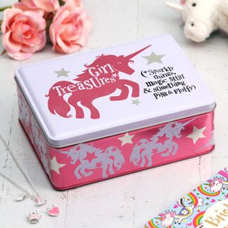 Girl Treasures Unicorn Tin