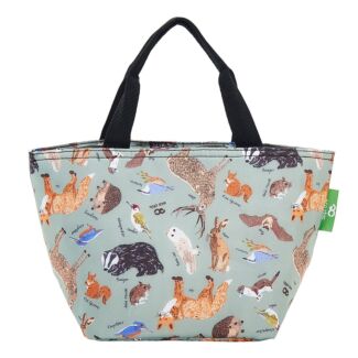 Olive Woodland Animals Recycled Insulated Lunch Bag