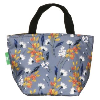 Grey Flowers Recycled Insulated Lunch Bag