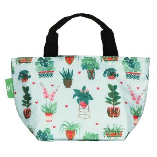 Mint Green Plants Recycled Insulated Lunch Bag